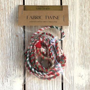 10+ Feet Hand Crafted Christmas colors fabric twine / garland vintage fabrics
